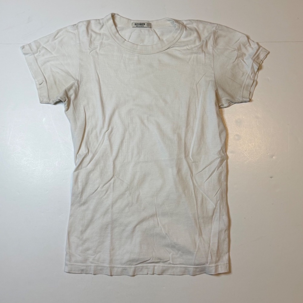Buck Mason T-Shirt Mens Small White 100% Cotton Made in USA Short Sleeve Tee